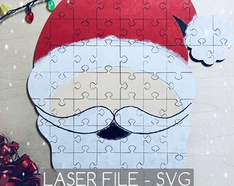 DIGITAL DOWNLOAD Santa DIY Kit Puzzle, svg, Digital Cut File, Fun diy set, Christmas Family Activity, handmade Gift, Unique Puzzle