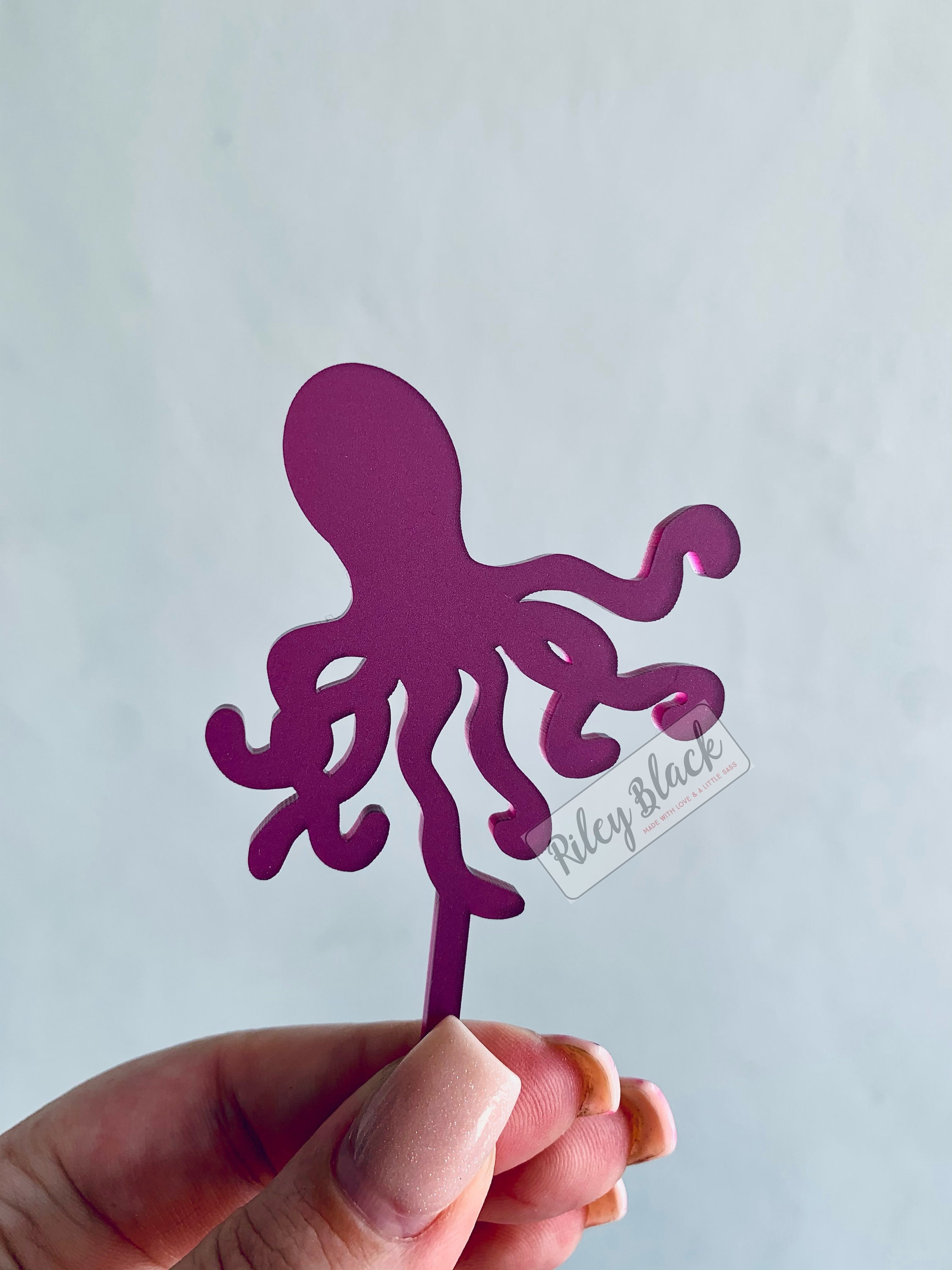 DIGITAL DOWNLOAD Hand-drawn Octopus Cupcake Topper Svg, Digital Design ...
