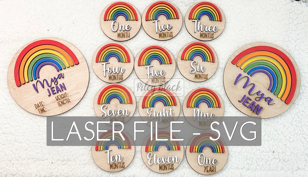 DIGITAL DOWNLOAD Rainbow Milestone File Svg, Digital Cut File, Rainbow ...