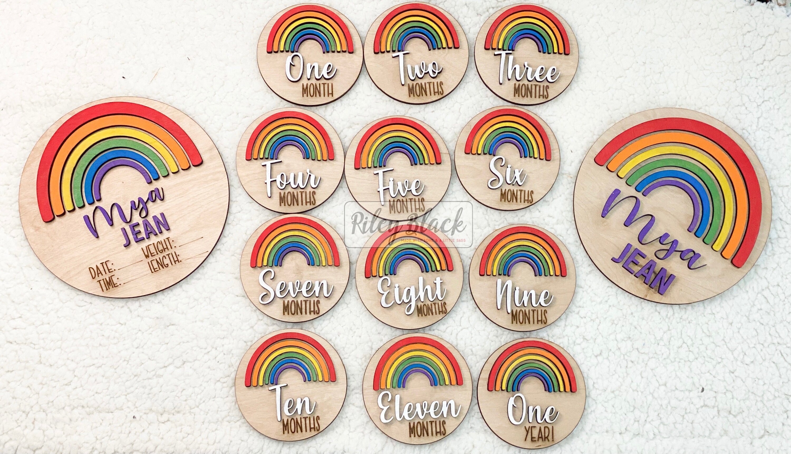 DIGITAL DOWNLOAD Rainbow Milestone File Svg, Digital Cut File, Rainbow ...