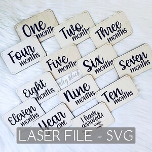 DESCARGA DIGITAL Simple Rectangle Milestone File, Boy Milestone, svg Digital Cut File, Milestone Set, Baby Boy, Baby Girl, Monthly Milestone