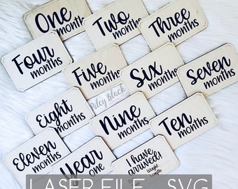 DIGITAL DOWNLOAD Simple Rectangle Milestone File, Boy Milestone, svg Digital Cut File, Milestone Set, Baby Boy, Baby Girl, Monthly Milestone