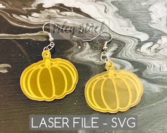DIGITAL DOWNLOAD Hand-drawn Pumpkin Earrings svg, Digital Cut File, Halloween, Thanksgiving, Fall