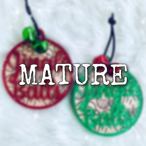 DIGITAL DOWNLOAD Hand-drawn "Jingle Balls" with Santa hat ornament svg, Digital Cut File, Funny Ornaments, Inappropriate Ornaments