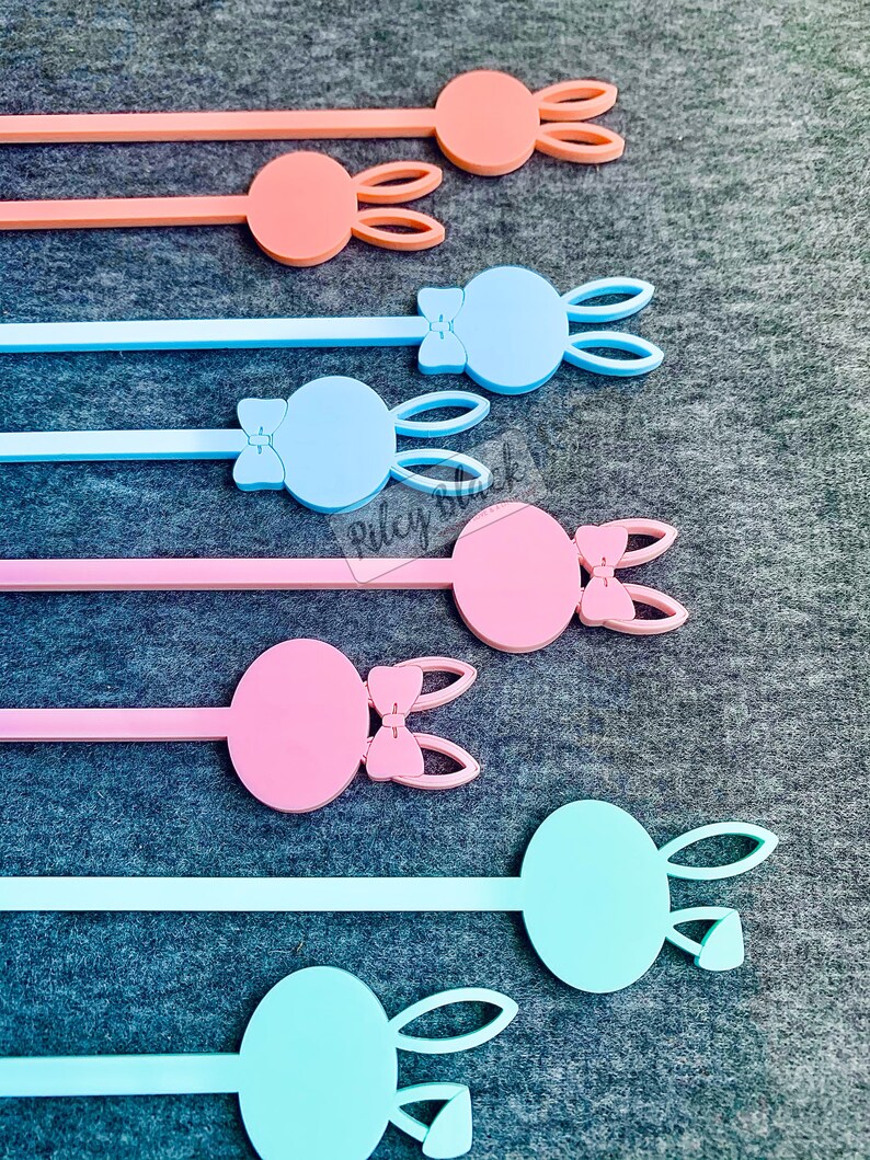 DIGITAL DOWNLOAD Easter Drink Stirrers Svg Two Sizes Rabbit Etsy