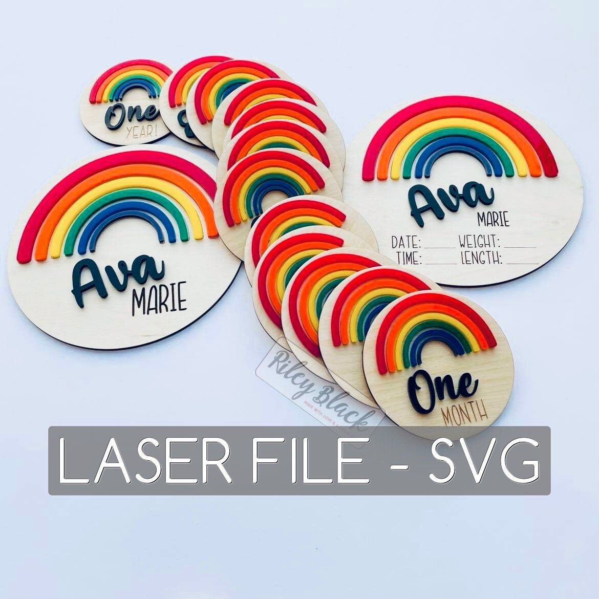 DIGITAL DOWNLOAD Rainbow Milestone File Svg Digital Cut File | Etsy