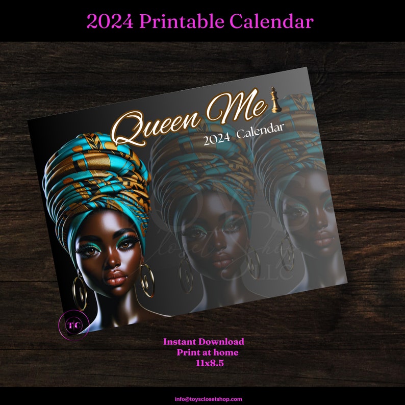 2024 Calendar Printable Monthly Planner Goodnotes Queen Etsy