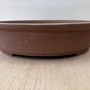 13" x 11 1/2" x 2 3/4" oval shaped Bonsai Pot with rim 476-14
