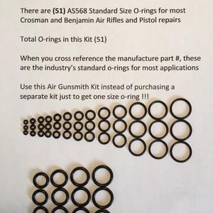 O-rings for Rebuilding Airguns BB Pellet rifles and pistols, (51) O-rings, Crosman, Benjamin/Sheridan, BB pistol /rifle Valve Rebuilding