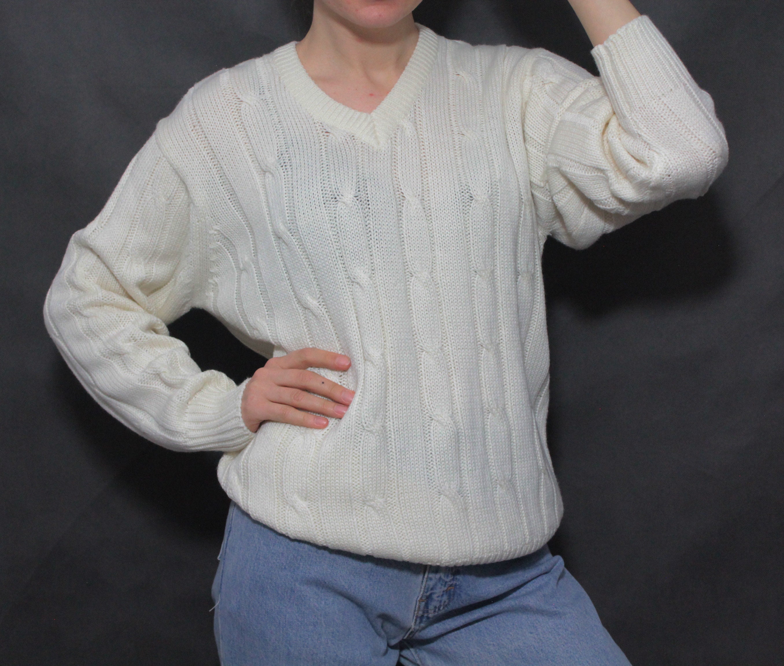 acrylic cable knit sweater