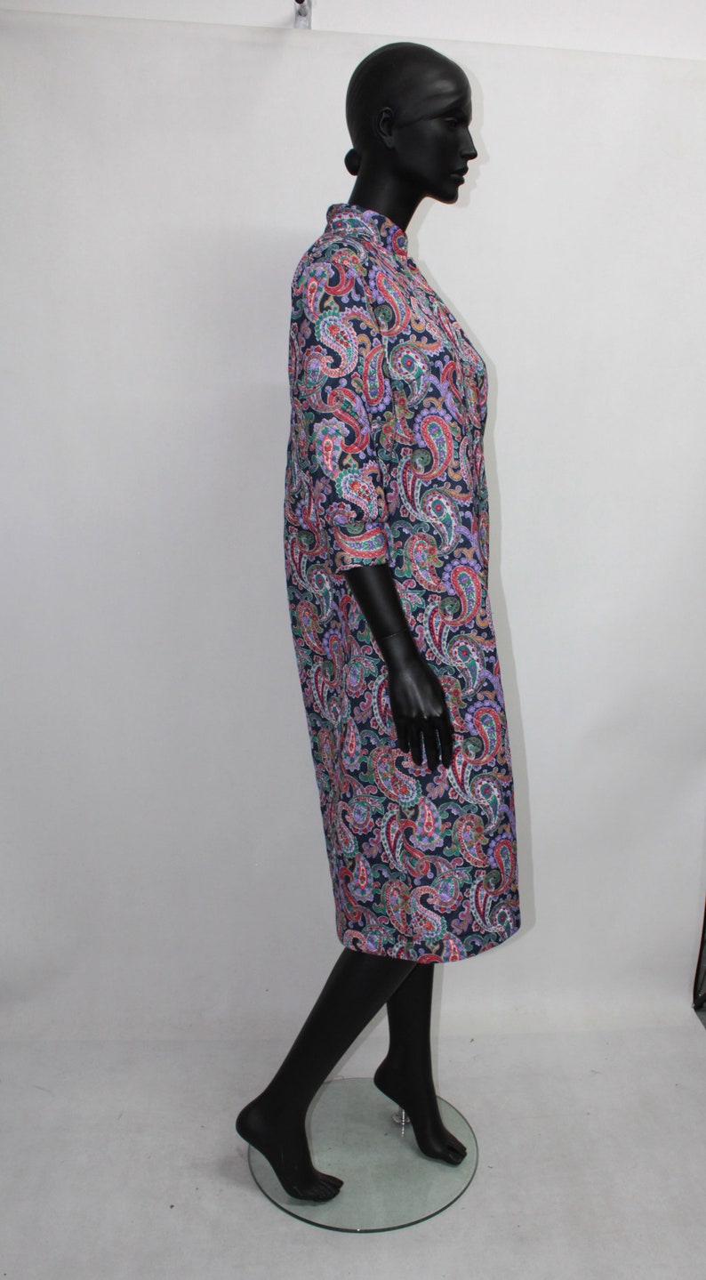 Vtg 70s Womens Floral Pattern Quilted Dressing-Gown Housecoat Nightgown Robe Bathrobe size M