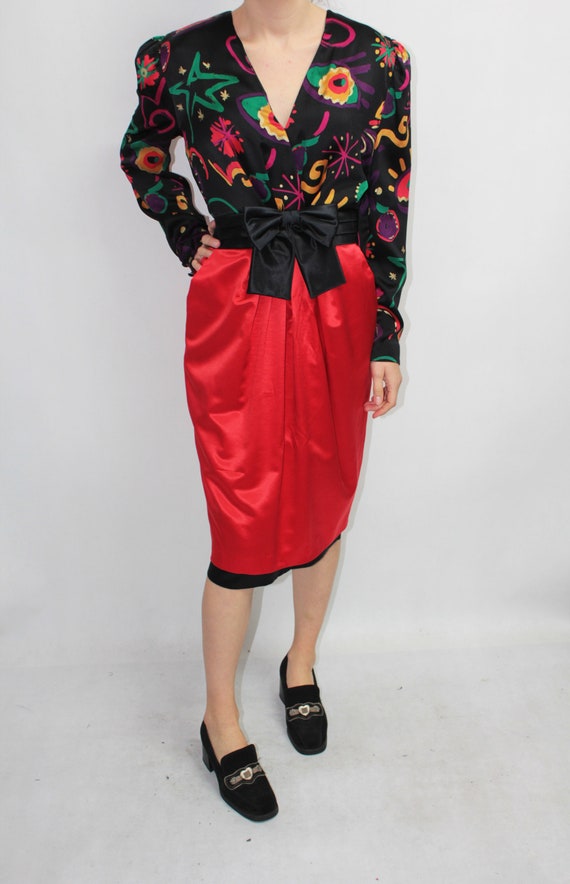 Vtg 80s ESCADA Margaretha Ley 100% Silk 