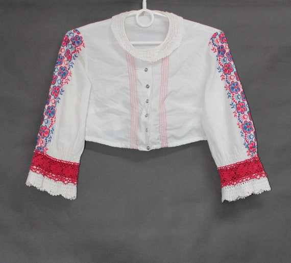 Vintage 60s 70s Dirndl Bavarian Hippie Embroidered