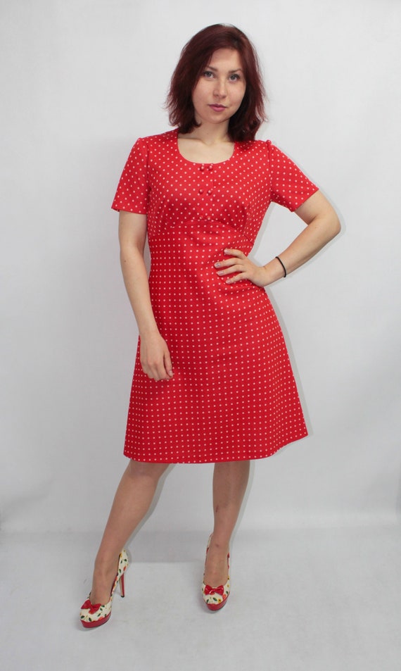 womens red polka dot dress