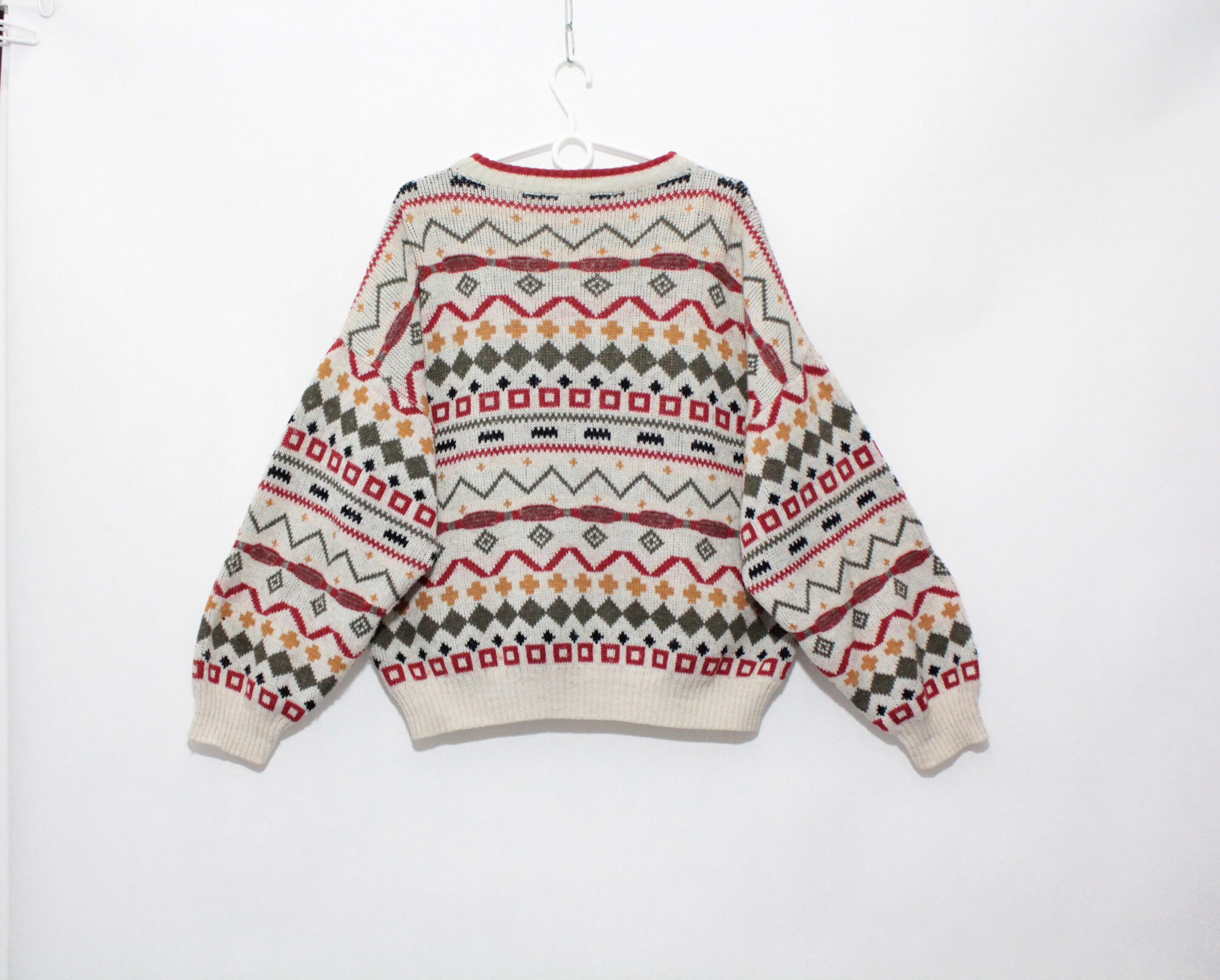 Vintage 80s Aztec Geometric Pattern 