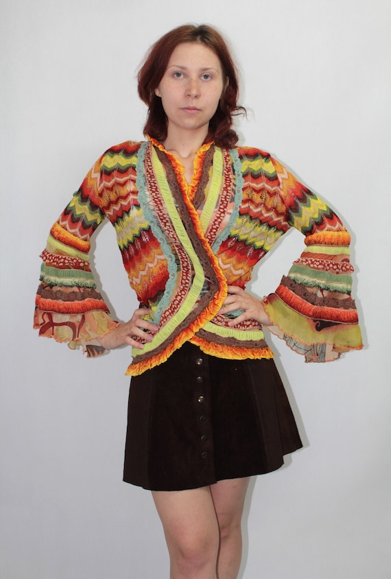 Vintage 90s Jean Paul Gaultier Colorful Knitted Cr