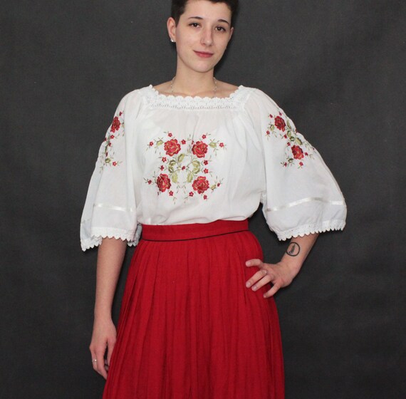 Vintage 60s 70s Floral Embroidered Hippie Hippy Fo