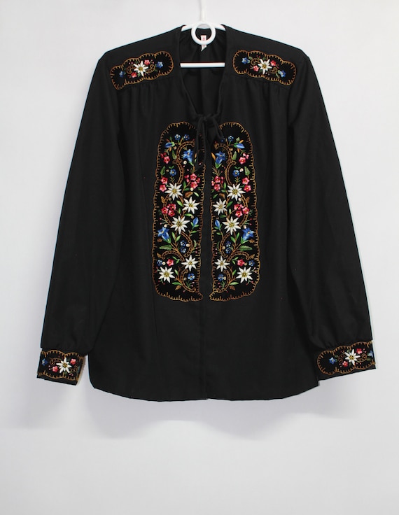 Vtg 60s 70s Embroidered Floral Trachten Bavarian P