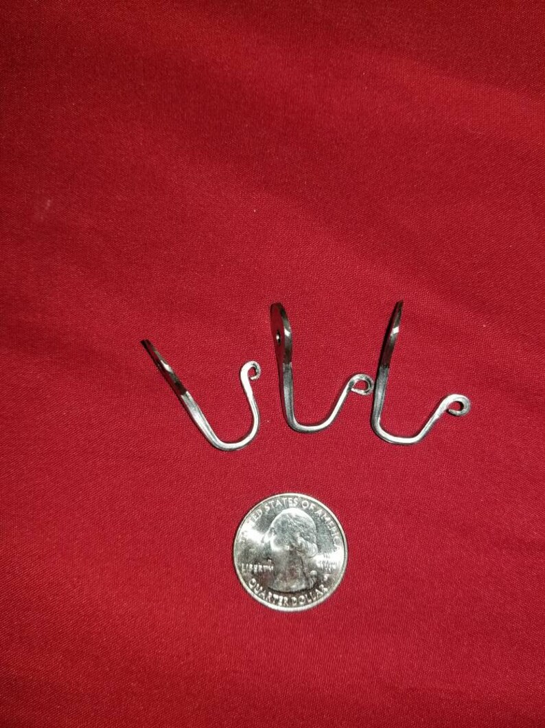 3 horseshoe nail hooks with scroll tip simple rustic design Etsy