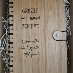 Taccuini personalizzati con dedica incisa a laser / regalo maestre / regalo personalizzato / regalo