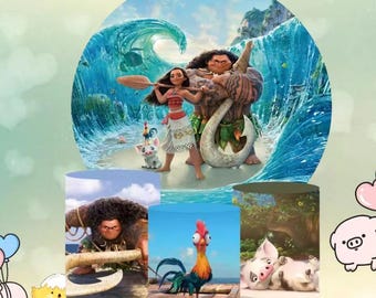 Fondo para fiesta de cumpleaños de Moana: Decoración para fotomatón con temática de océano de verano
