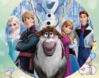 Winter Princess Round Backdrop: Frozen Birthday Party Photo Booth