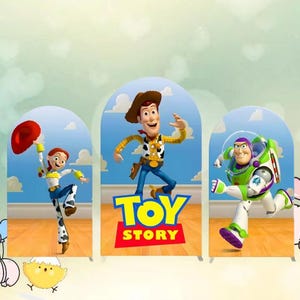 Toy Story Arch Backdrop: Double Sided Birthday Party Photo Booth