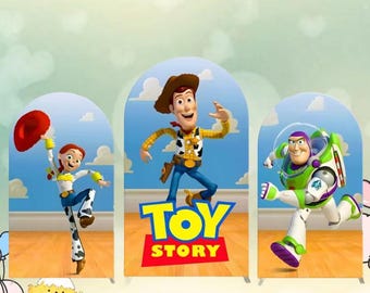 1,5 X 1m Toile Fond Toy Cartoon, Polyester Bannière Happy Birthday