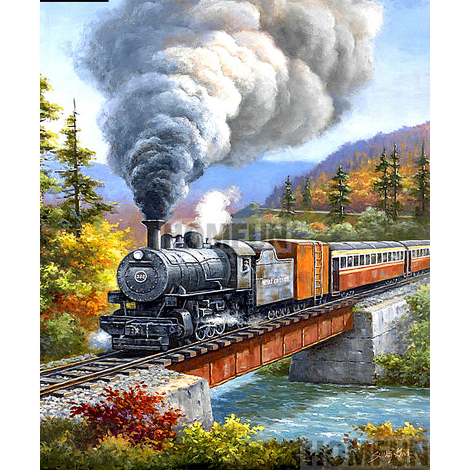 DIY Christmas Gifts Diamond Painting Kits Train Picture Full Drill Rhinestone DIY Christmas Gifts Diamond Painting Kits Train Picture Full Drill Rhinestone