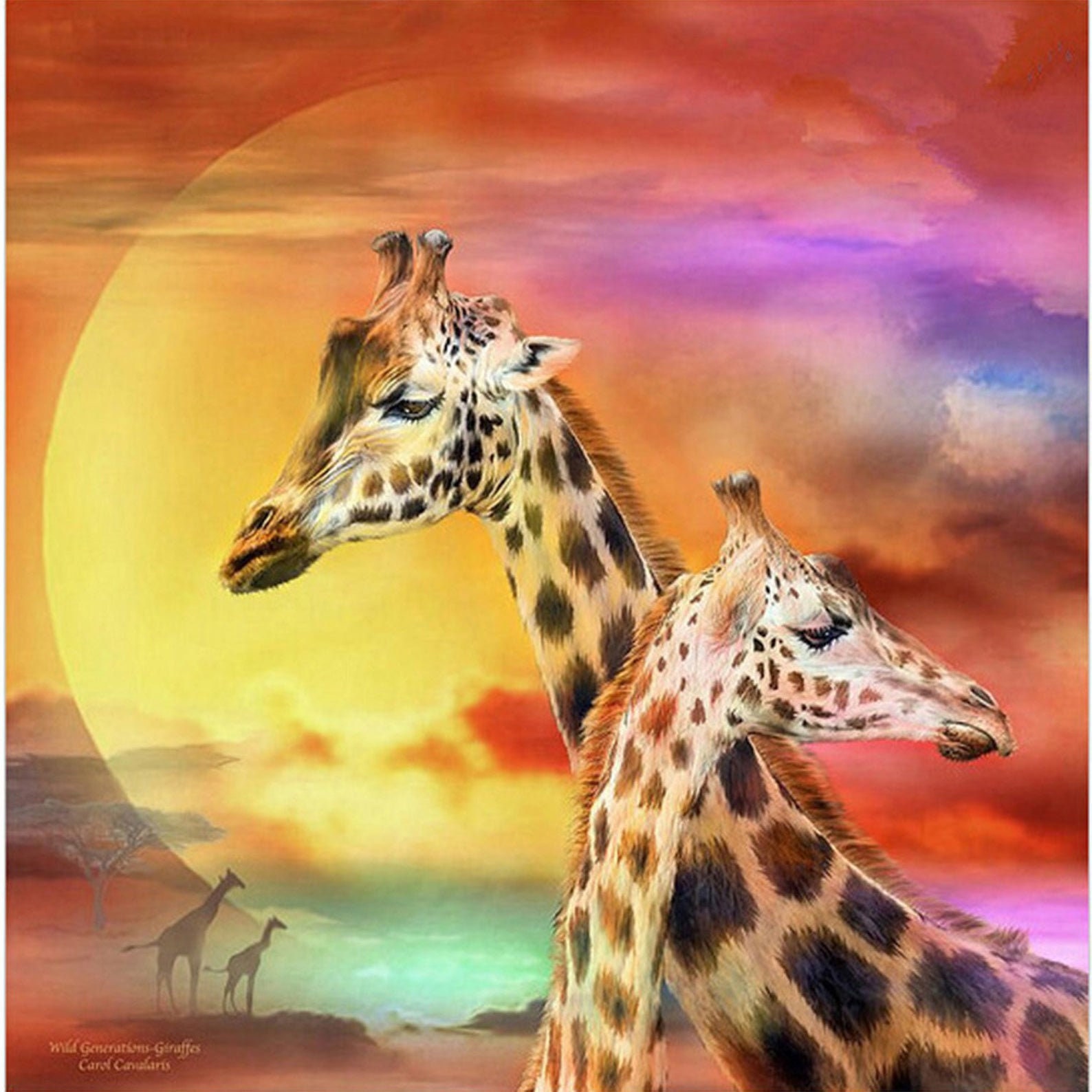 DIY 5D Diamond Painting Embroidery Giraffes Animal Cross Stitch Kit Home Decor DIY 5D Diamond Painting Embroidery Giraffes Animal Cross Stitch Kit Home Decor