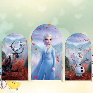 Frozen Arch Backdrop: Double Sided Anna & Elsa Birthday Party Decor