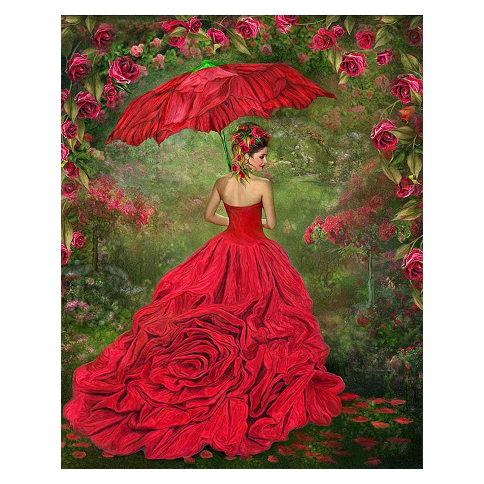 Dress Lady Full Round Diamond Painting 5D DIY Mosaic Art Craft Cross Stitch Kit Dress Lady Full Round Diamond Painting 5D DIY Mosaic Art Craft Cross Stitch Kit