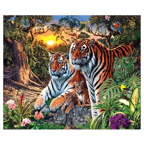 Buy Two Tigers Full Square/round Diamond 5D DIY Diamond Painting