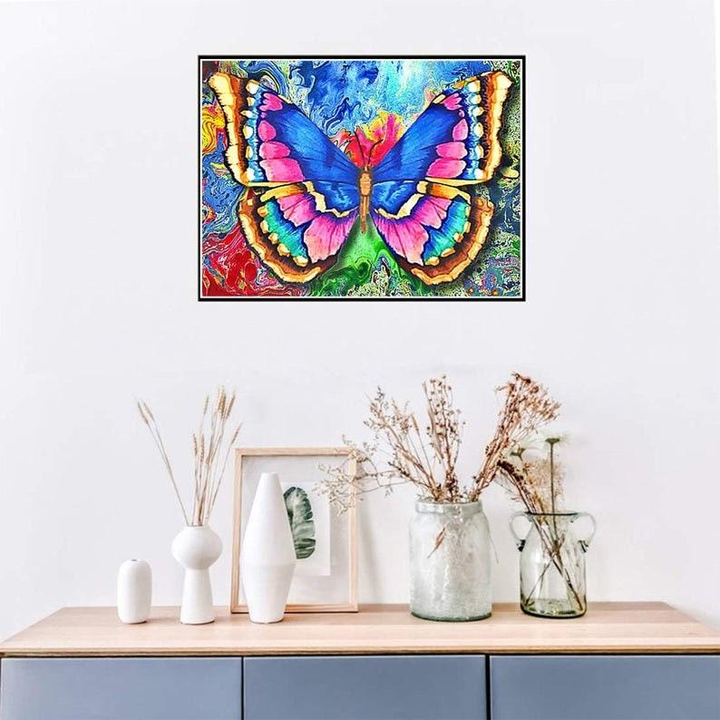 Buy 5D DIY Diamond Embroidery Colorful Butterfly Diamond Painting Cross  Stitch Full Drill Rhinestone Mosaic Multi-picture Online in India 