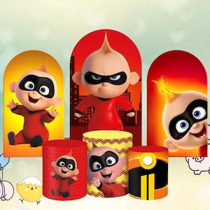 Jack Parr Super Arch Backdrop Double Side Cover Baby Shower Boy Birthday Photography Cylinder Cake Table Cover Custom Party Decor