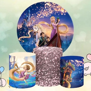 Rapunzel Princess Backdrop: Elastic Photography Background, Birthday Party Decor