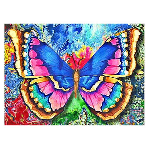 Color Butterfly 5D Diamond Painting Kit Embroidery Living Room - Etsy