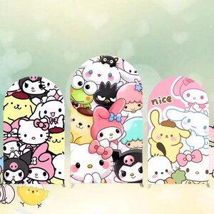 サンリオ アーチ 背景幕 両面カバー 漫画 ハローキティ マイメロディ クロミ 女の子 誕生日 ベビーシャワー 写真背景 パーティー装飾