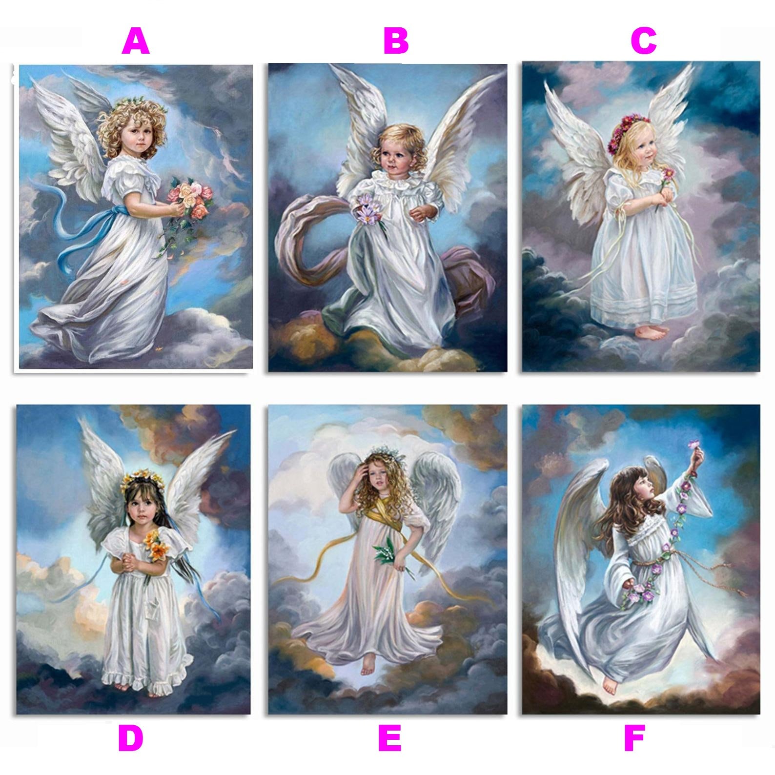Blue and White Angel LUSandy 5D Diamond Painting Angel Dress Lady Full Drill Women Girl Diamond Art Kits for Adults and Kids Home Wall Decor 12 x 17.7 inch 