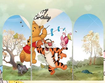 Winnie the Pooh Arch Backdrop, Tigger Birthday Party Decor