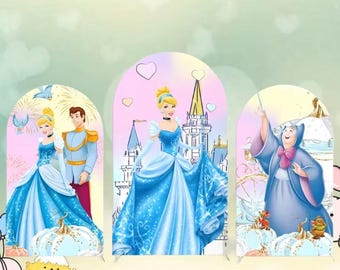 Askungens båge bakgrundsskydd, prinsessfödelsedagsfestdekor