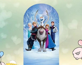 Sfondo ad arco Frozen, decorazioni per feste di compleanno della principessa Elsa