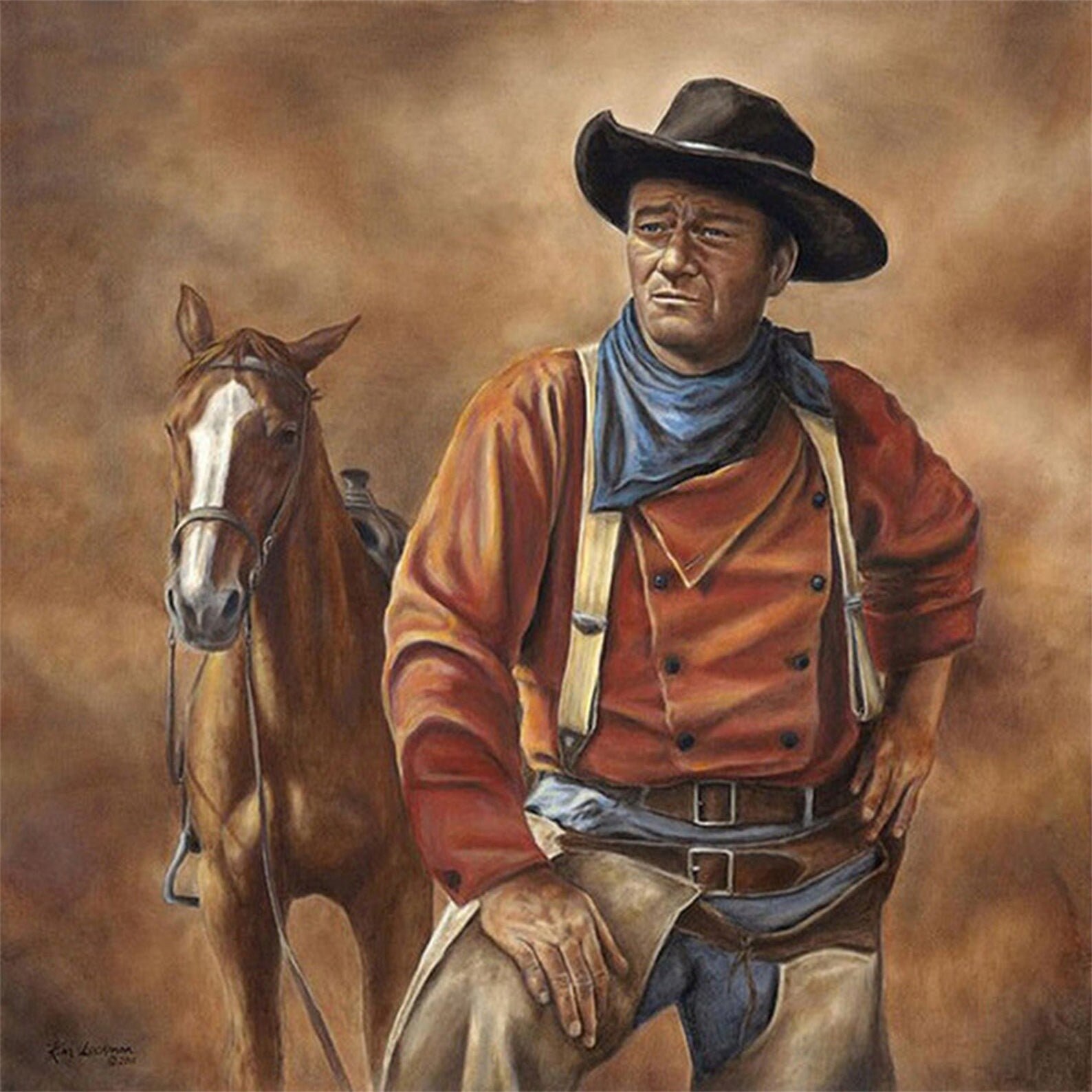 Cowboy John Wayne 5D Diamond Painting Kit Embroidery Cross | Etsy