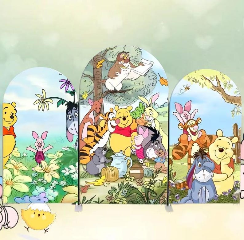Tigger Panel Winnie the Pooh Arch Backdrop: Double Sided Baby Shower Birthday Decor ...