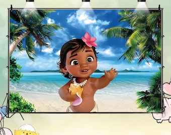 Moana Baby Shower Backdrop: Prinzessin Birthday Party Dekoration