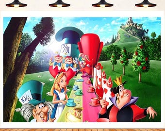 Fond De Toile Photo Alice Au Pays Des Merveilles – Décoration Anniversaire Enfant