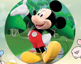 Mickey Mouse Birthday Backdrop, Disney Party Decoration