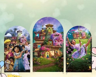 Enchanted Princess Arch Backdrop Cover: Double-Sided Party Decor