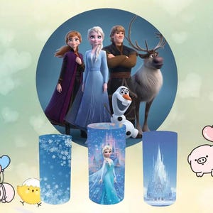 Elsa Prinsessans Födelsedagsbakgrund: Frost Festdekoration, Anpassad Banderoll