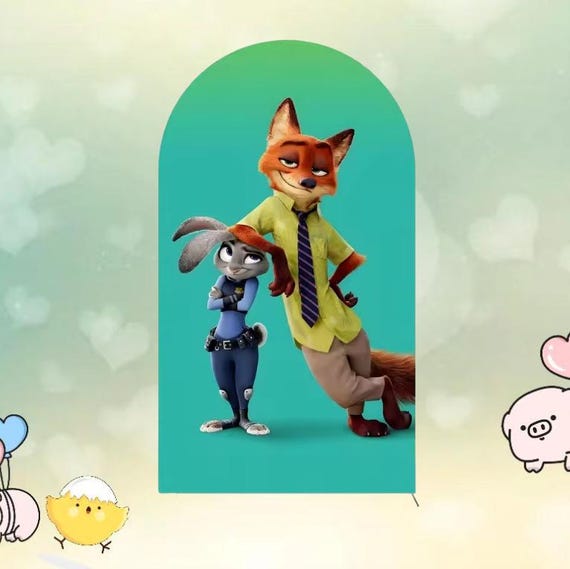 Zootopia Arch Backdrop: Judy and Nick Birthday Party Decoration - Etsy